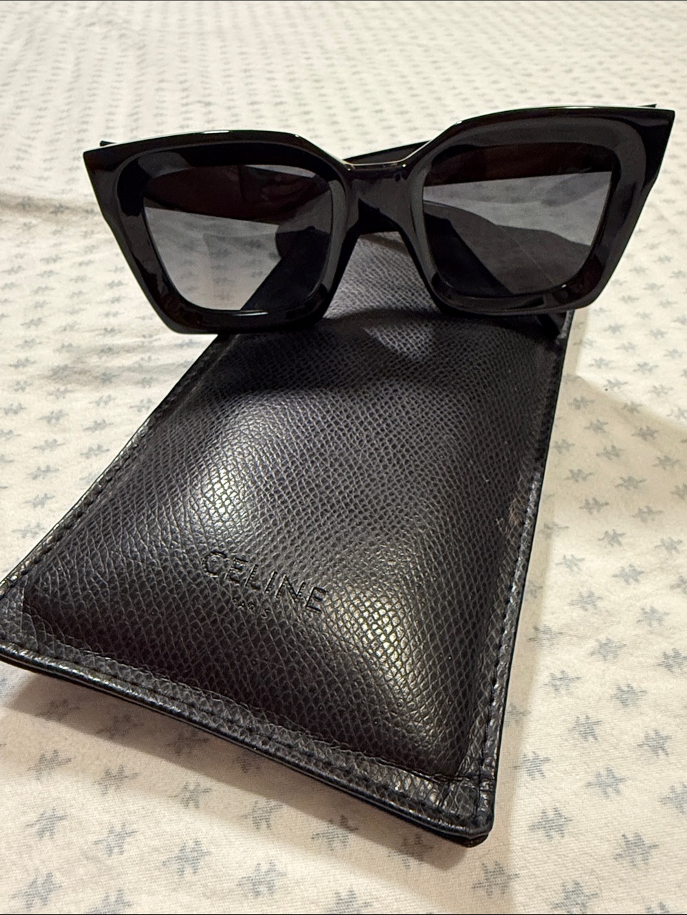 Celine Glossy Black Oversized Cat-Eye Sunglasses